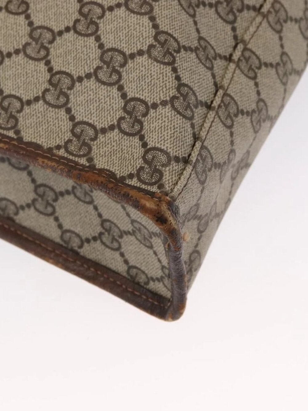 GUCCI GG Supreme Web Sherry Line Tote Bag PVC Beige Gold 010 378 Auth ep12692 - Picture 4 of 16